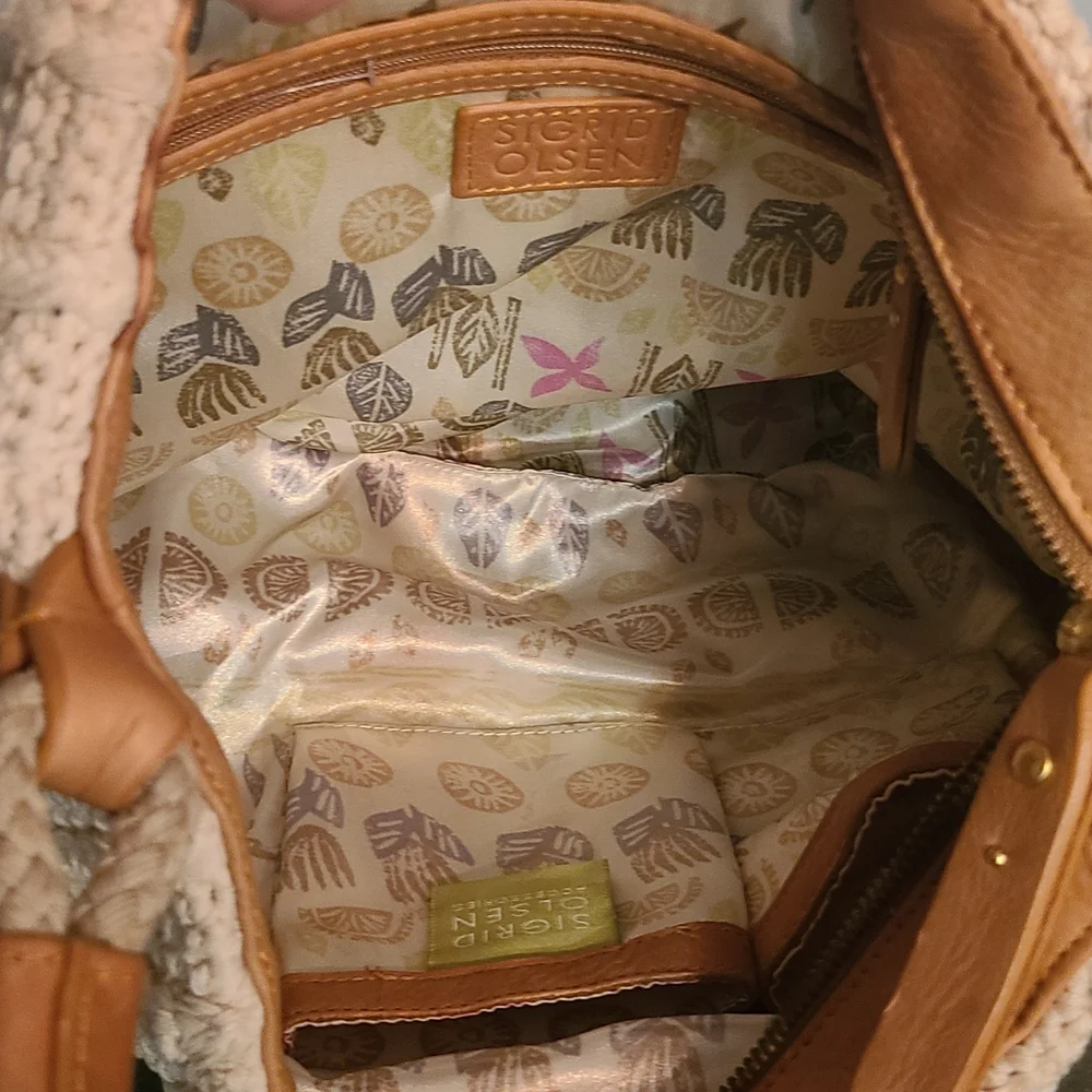 Sigrid Olsen Tan and‎ Cream Woven Women's Hobo Bag